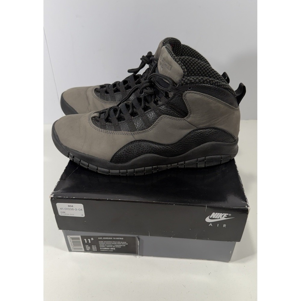 Nike Air Jordan 10 Retro "Shadow" 2018 Size 11.5 Grey Black 310805-002